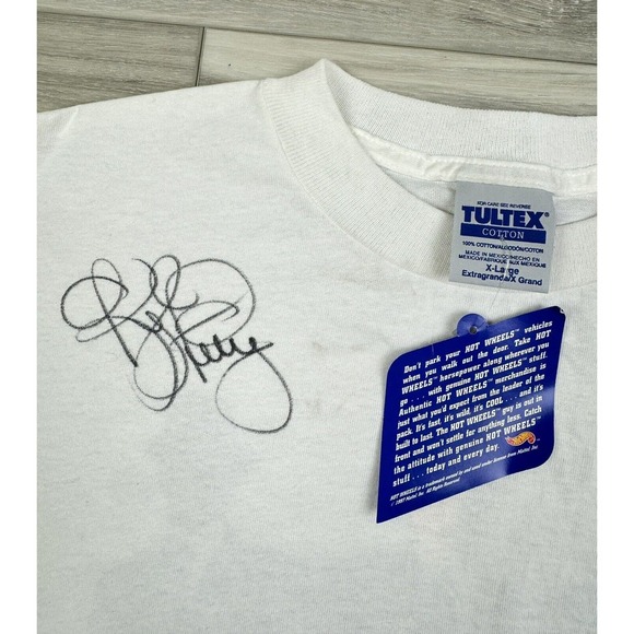 VTG NOS NASCAR Kyle Petty Blues Brothers Hot Wheels Shirt 2 Sided Signed XL - Picture 2 of 5